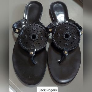 CLEARANCE Jack Rogers Georgica Jelly Black Sandals Size 8